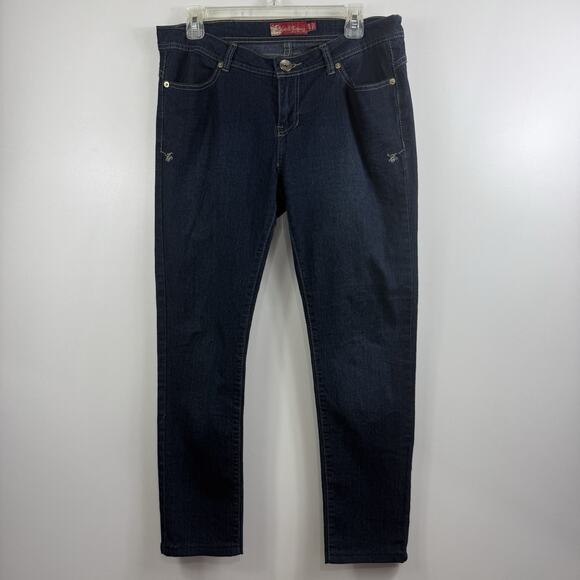 Vintage Y2K Apple Bottom Jeans 9/10 Tapered Leg Dark Wash Embroidered Nelly - Picture 10 of 12